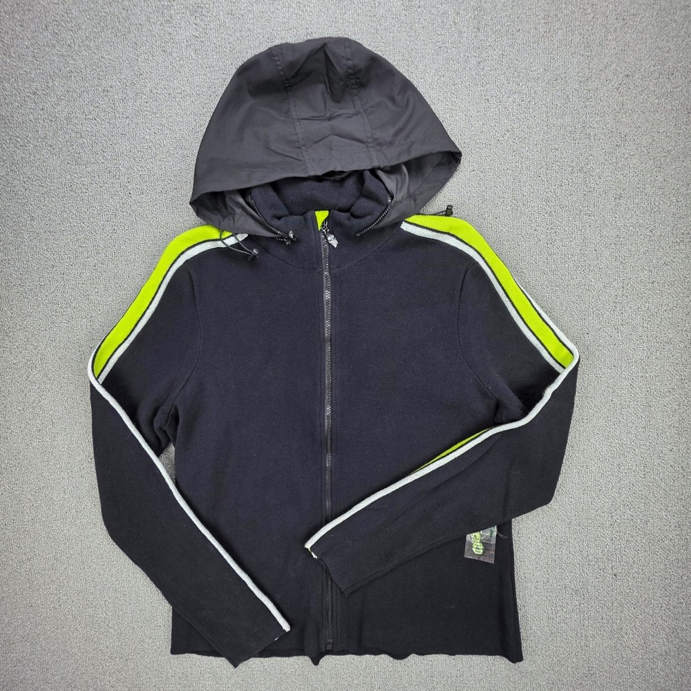 Lauren Active Ralph Lauren Hoodie Women Black Neon Stripe Full‎ Zip NWT L